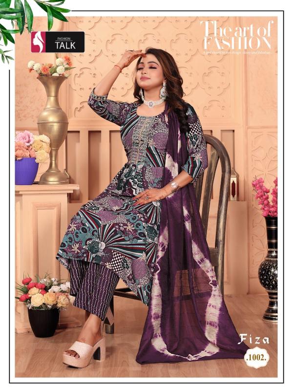 Fashion Talk Fiza Vol 201 Printed Rayon Kurti Bottom With Dupatta